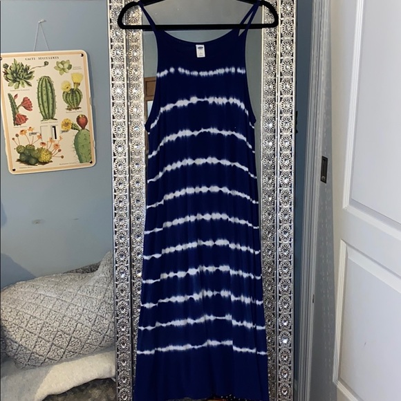old navy blue tie dye dress tie-dye maxi dress